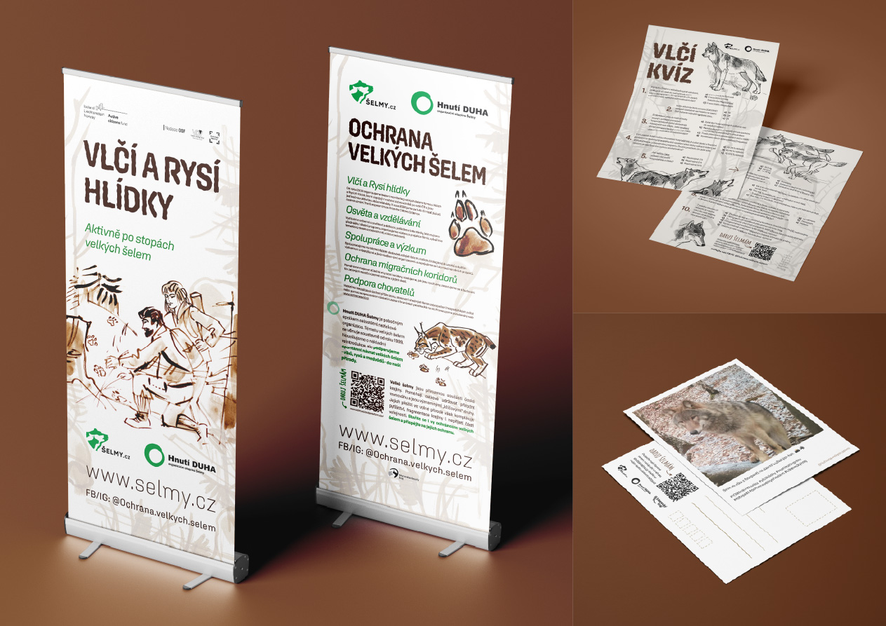 Šelmy Hnutí Duha - design rollupů, vizuál letáku, pohledy - 08/2024